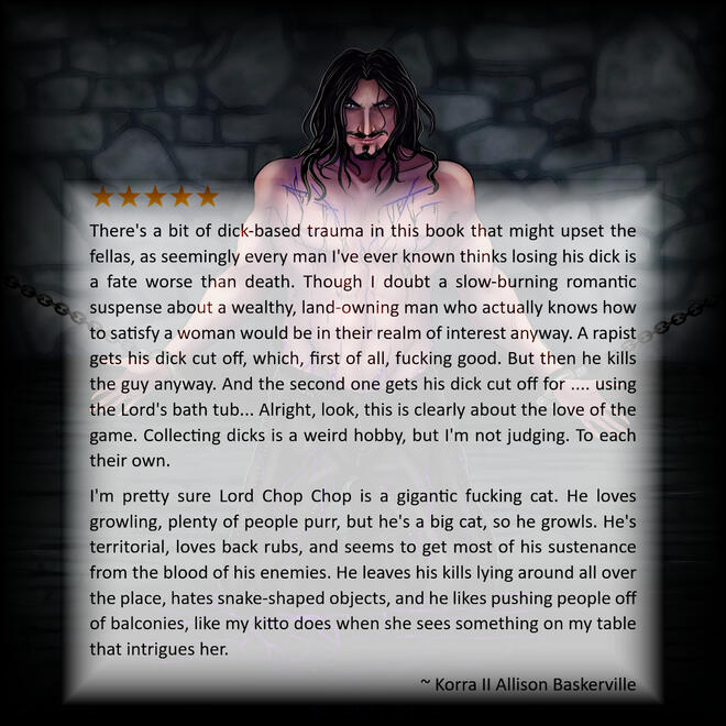 Korra 5 star review by Korra II Allison Baskerville. There's a bit of dick-based trauma in this book that might upset the fellas, as seemingly every man I've ever known thinks losing his dick is a fate worse than death. Though I doubt a slow-burning romantic sus